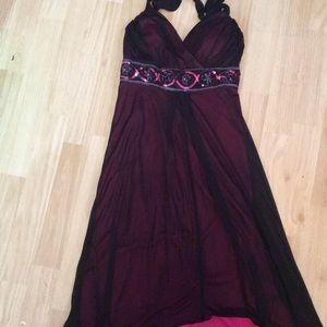 Pink and black dress